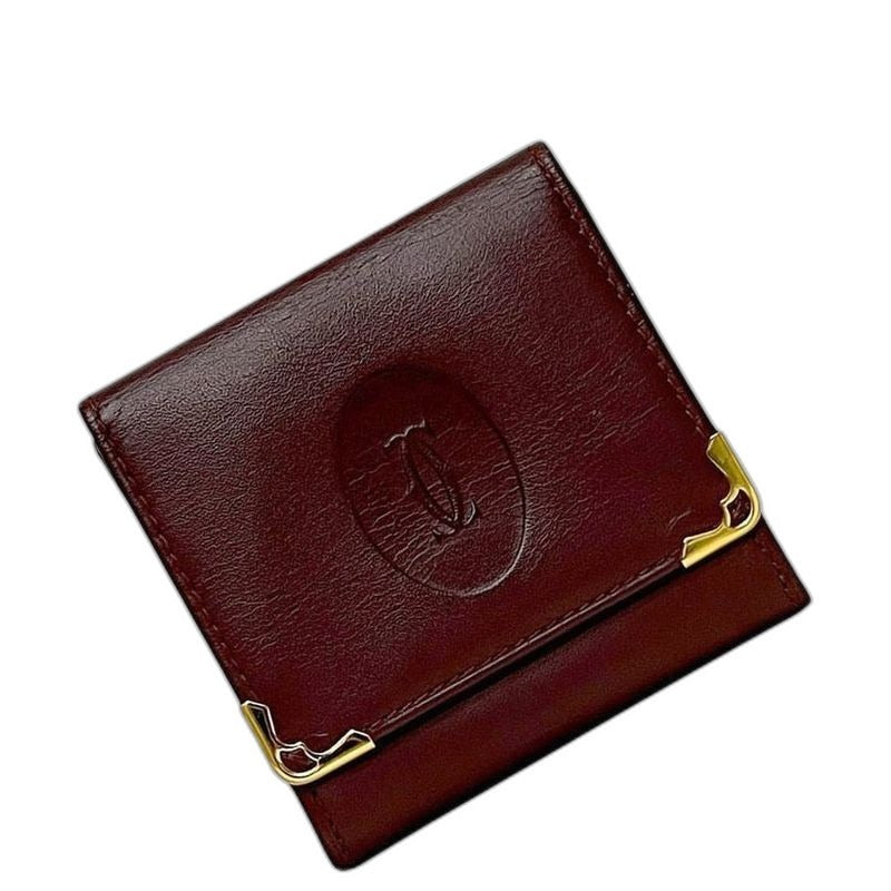 Cartier Coin Case Gold Must Purse Leather