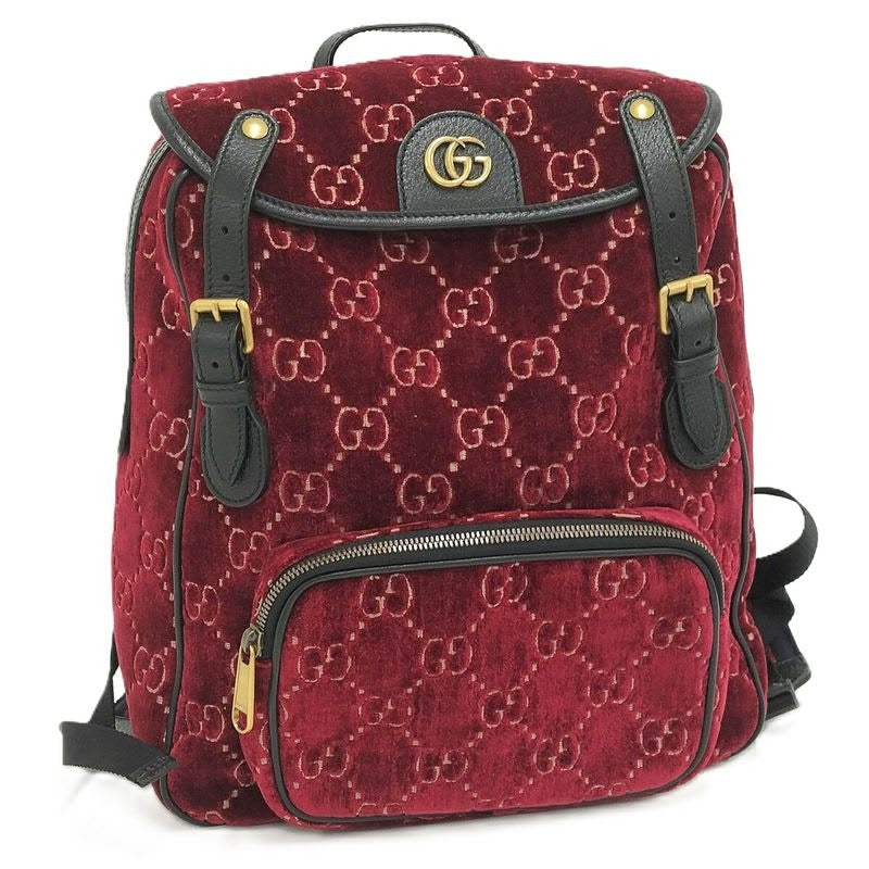 Gucci Backpack Sac GG Velvet Velor Red