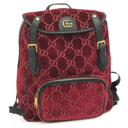 Gucci Backpack Sac GG Velvet Velor Red