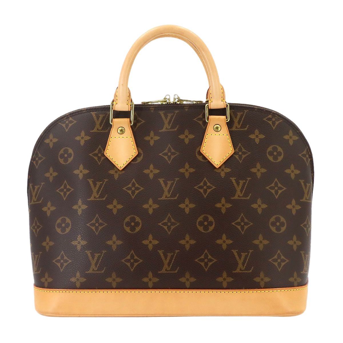 Louis Vuitton Monogram Alma Hand Bag Brown Gold PM