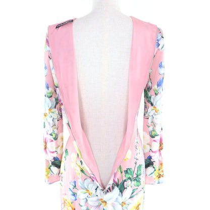Dolce & Gabbana Floral Print Long Sleeve Silk Dress Multi 36 — view 5