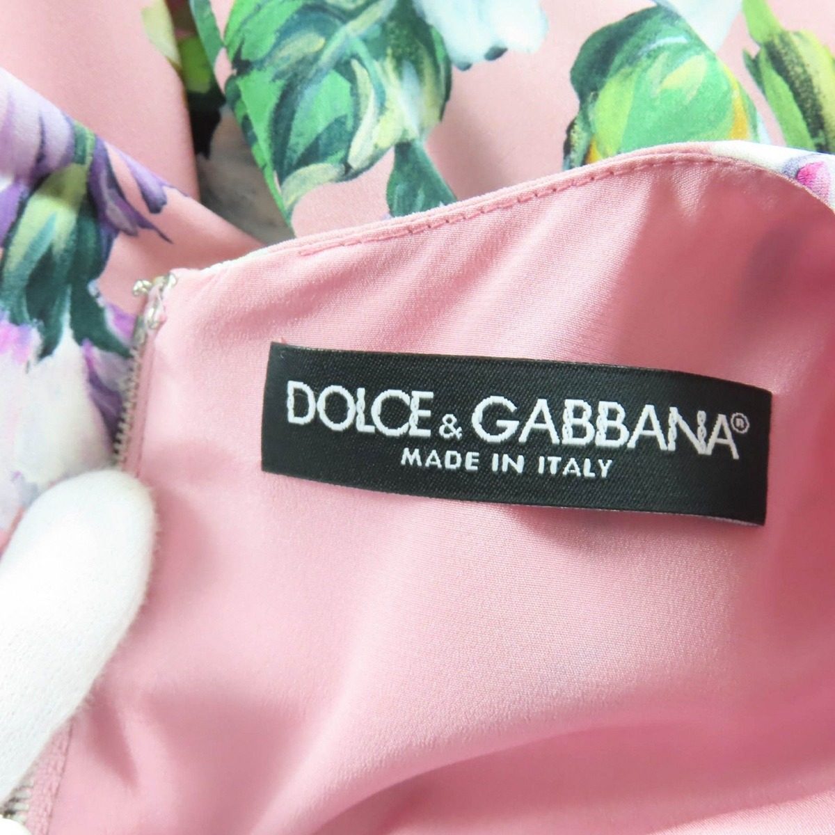 Dolce & Gabbana Floral Print Long Sleeve Silk Dress Multi 36 — view 8