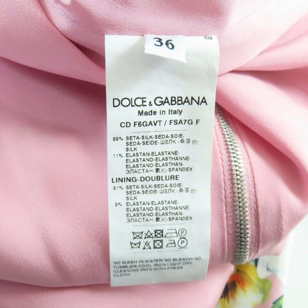 Dolce & Gabbana Floral Print Long Sleeve Silk Dress Multi 36 — view 9