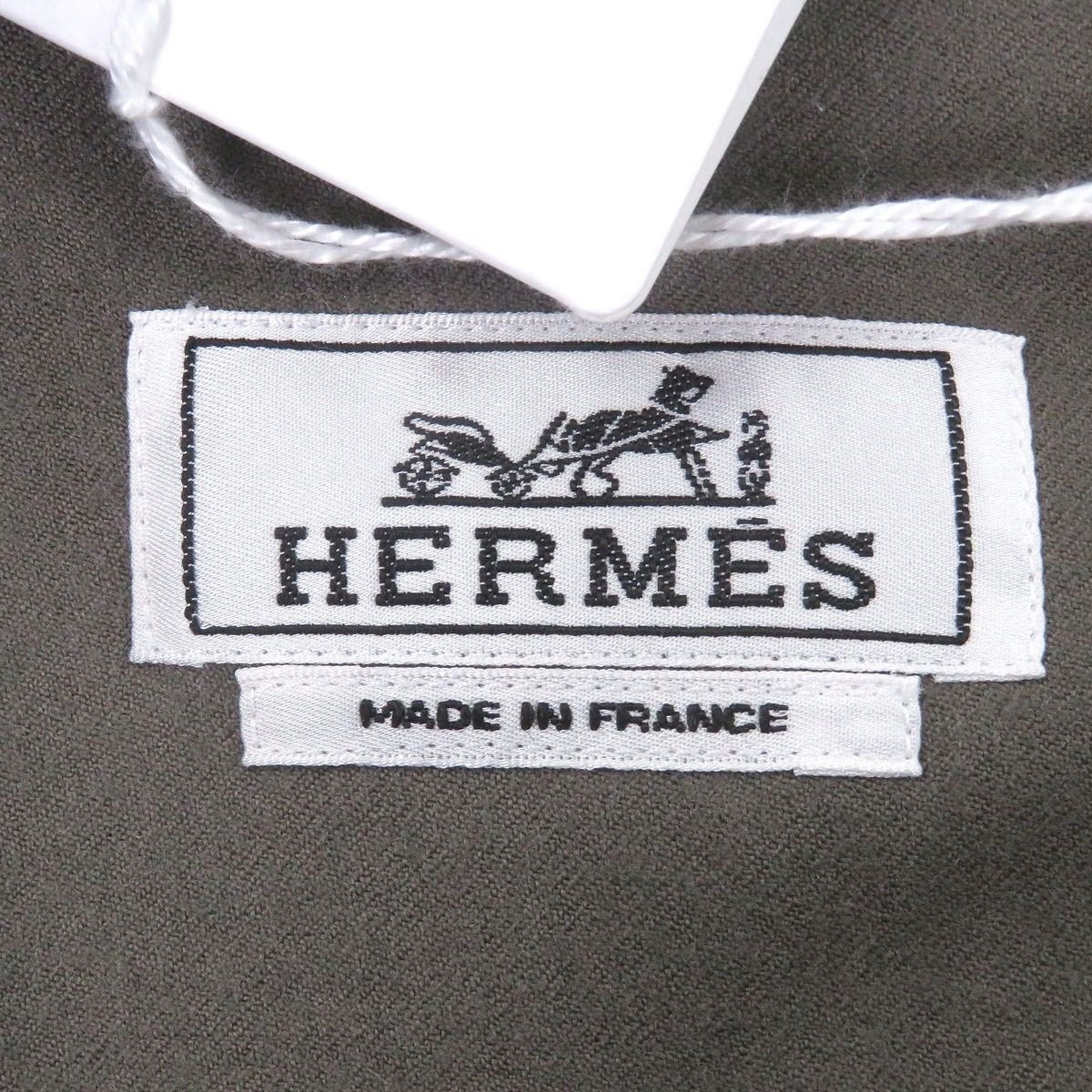 Hermes Virgin Wool Boxy Fit Overwrap Pocket Series Button Jacket Grey 40 — view 6