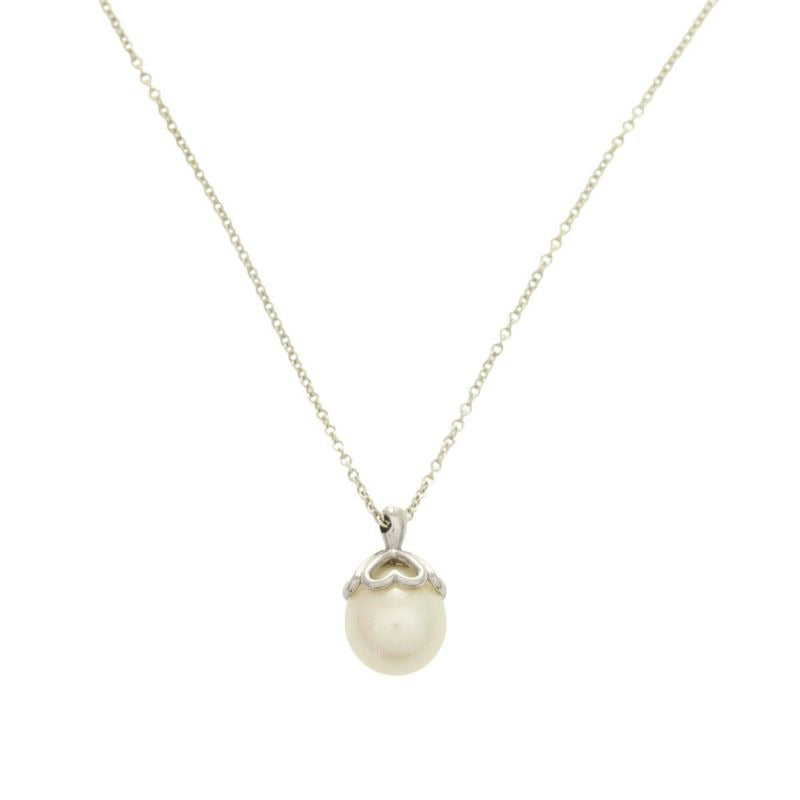 Tiffany & Co Heart 925 Silver Pearl Necklace Accessory 0752