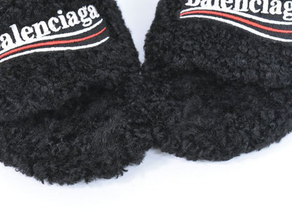 Authentic Balenciaga Logo Sandals Heels 35 Boa Black Women's Shoes Pre-owned