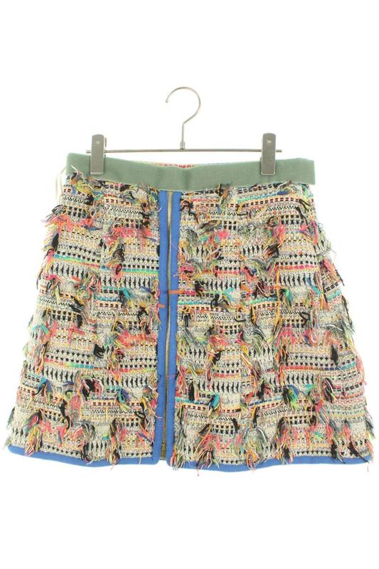 Chanel P56267v42296 Tweed Center Zip Skirt Women's 40