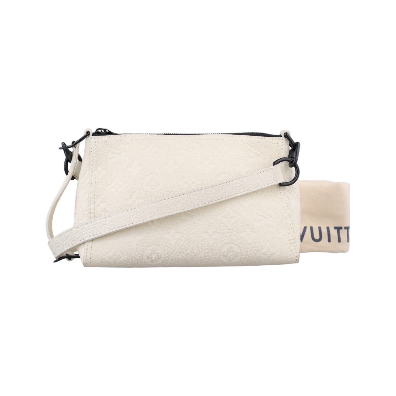 Louis Vuitton Triangle Messenger White Taurillon Leather