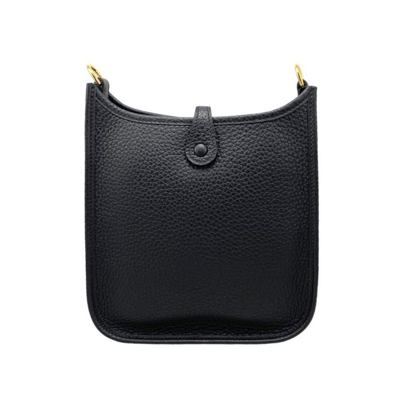 Hermes Shoulder Bag Evelyn TPM W Engraved Taurillon Clemence Noir Black Gold