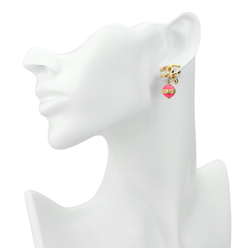 Chanel Earrings Stud Earrings Gold/pink