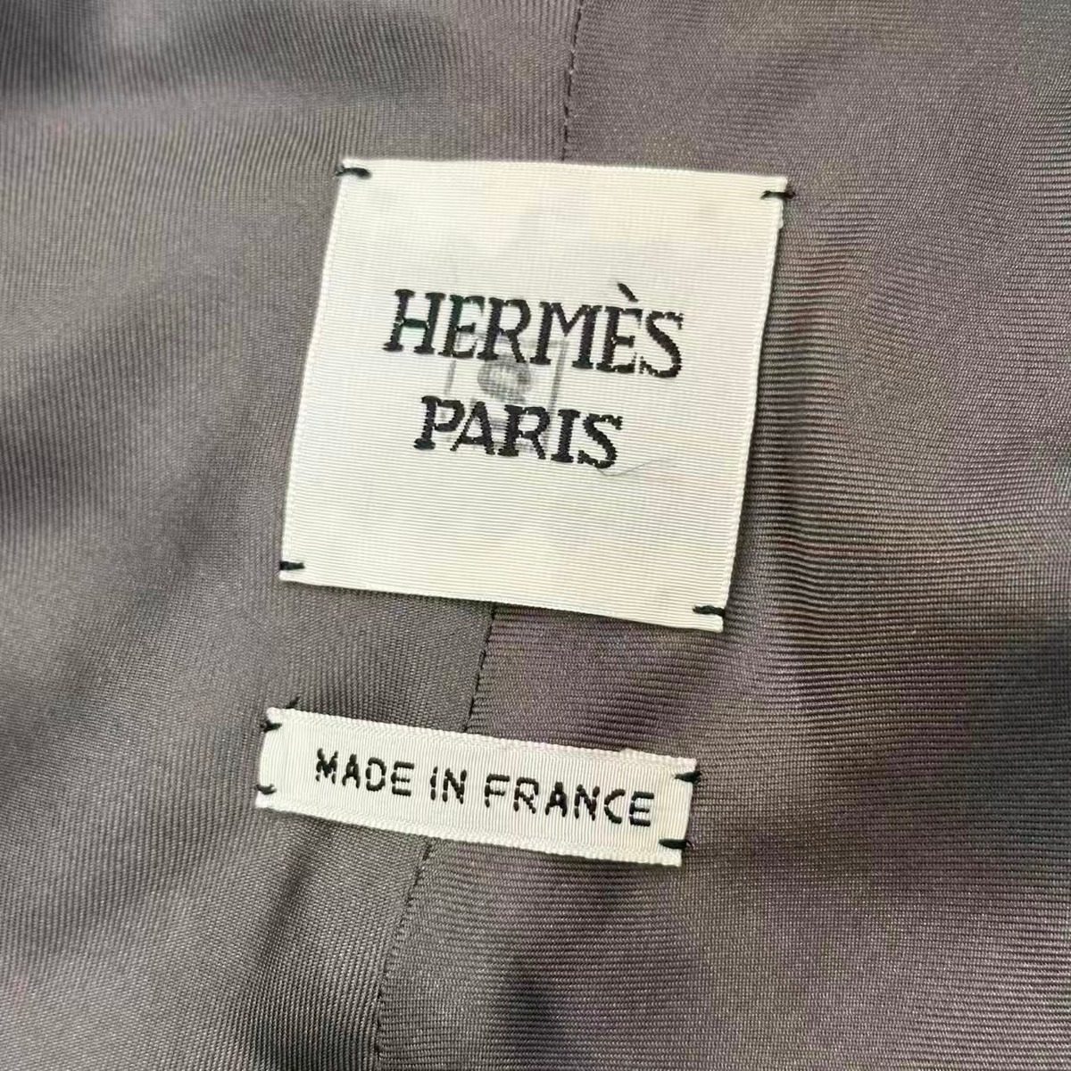 Hermes Jacket Long Sleeve Cashmere with Belt Gray — view 6