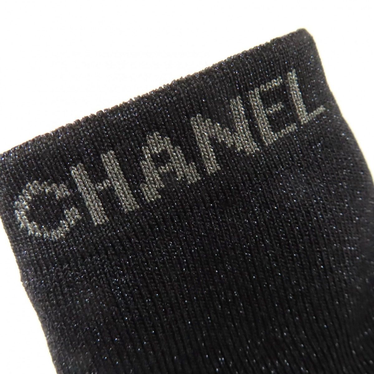Chanel Patent Leather Logo Knit Socks Boots Ankle Black 34.5 — view 8