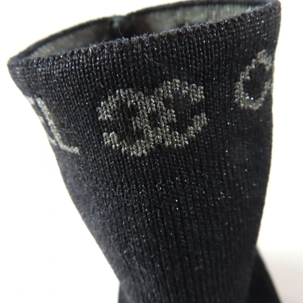 Chanel Patent Leather Logo Knit Socks Boots Ankle Black 34.5 — view 9