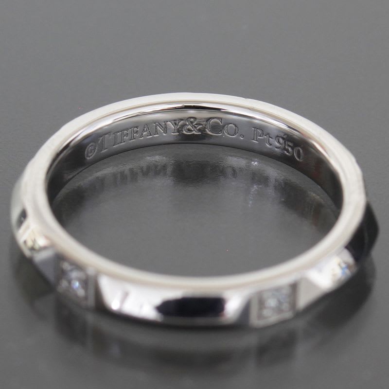 Tiffany & Co True Band Diamond Ring 6.5 Pt950 E1883