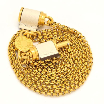 Hermes Charnières PM Necklace Swift Leather Gold-tone Metal Length 405cm