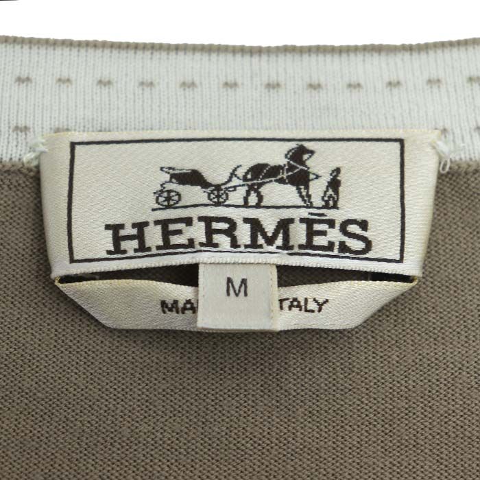 Hermes Long Sleeve Crew Neck Knit Grey M Men's Preowned