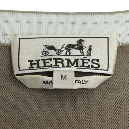 Hermes Long Sleeve Crew Neck Knit Grey M Men's Preowned