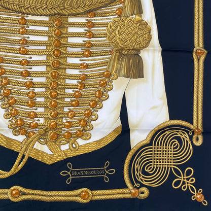 Hermes Carre 90 Brandebourgs Brandenburg Decor Scarf Silk Black With Box