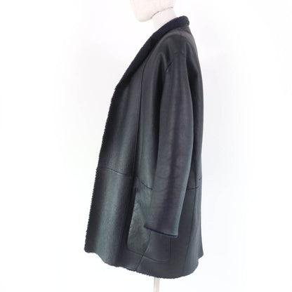 Celine 2 8h34/4238 Phoebe Philo Egg Crombie Reversible Mouton Coat Dark Navy 38