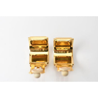 Hermes Earrings Hermes Emailles Cloisonne Enamel With Flower Motif Yellow Gold