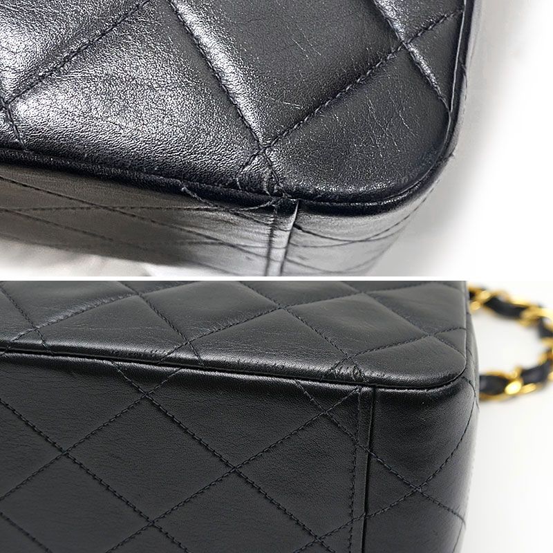 Chanel Matelasse 34 Chain Shoulder Bag Decamato Black Leather