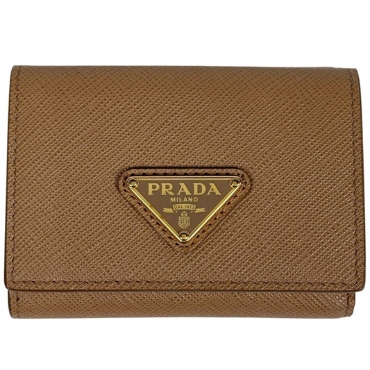 Prada Trifold Wallet Mini Compact Saffiano Leather