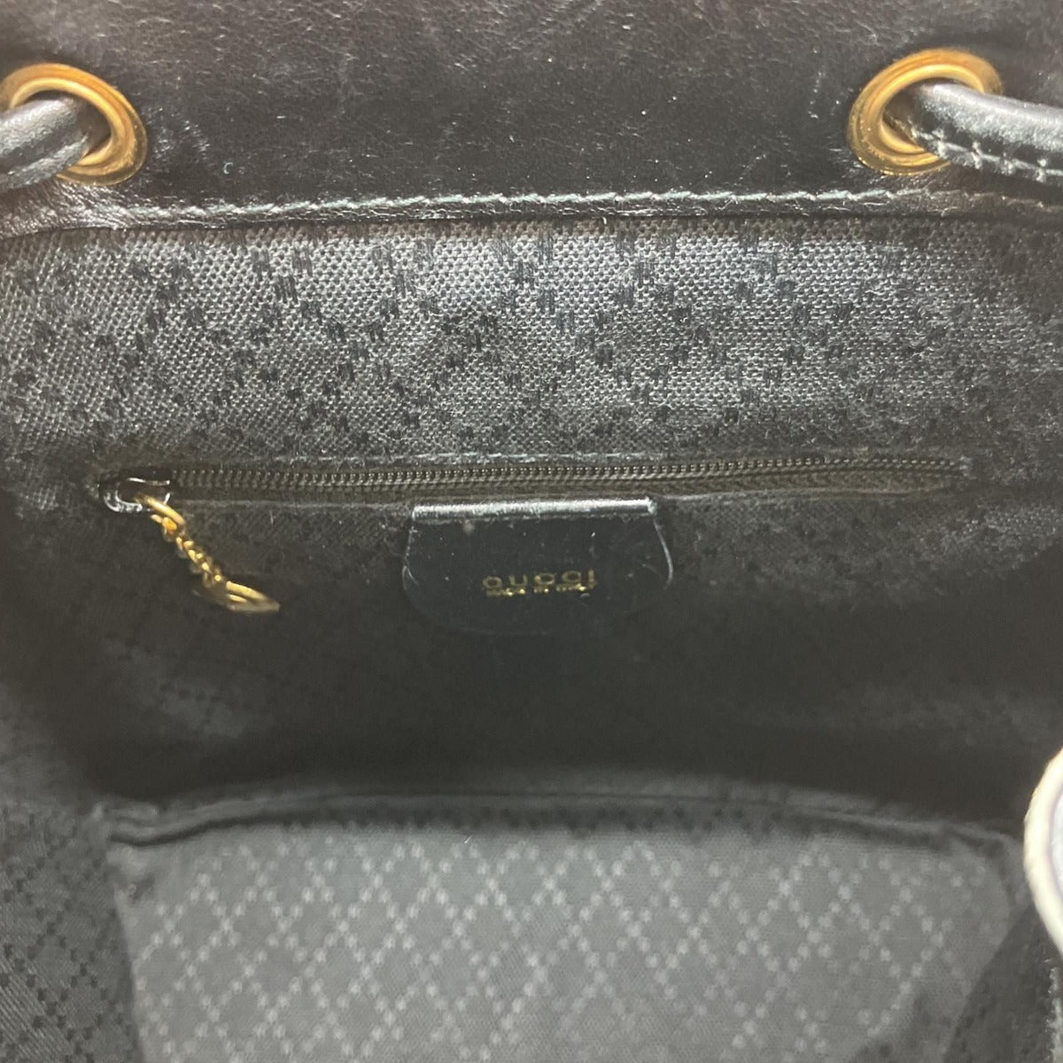 Gucci Leather Bamboo Mini Backpack Partly Damaged 003-2034-0030 Black — view 5