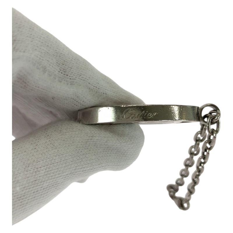 Cartier Double C Silver Stainless Steel T1220148 Key Holder Key Chain For Men