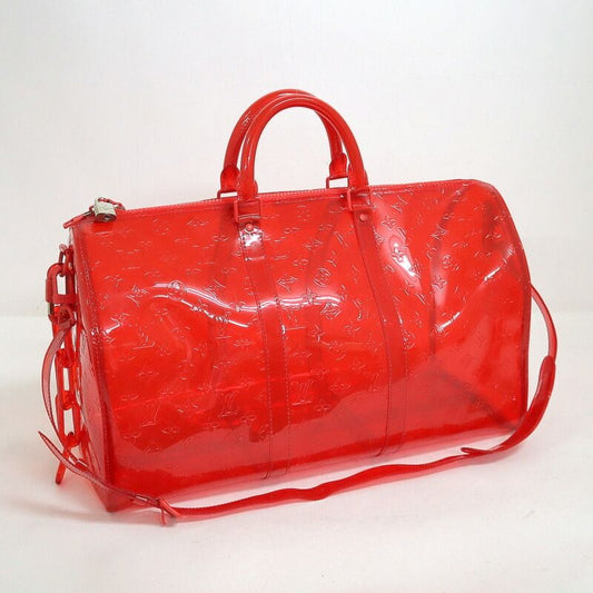 Louis Vuitton Keepall Bandouliere 50 Monogram Red Clear Limited Handbag