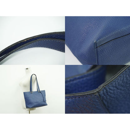 Prada Leather Shoulder Bag Tote Blue — view 6