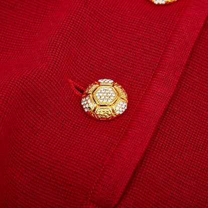 Saint Laurent Knit Dress Size: L Red Wool Women's Saint Laurent