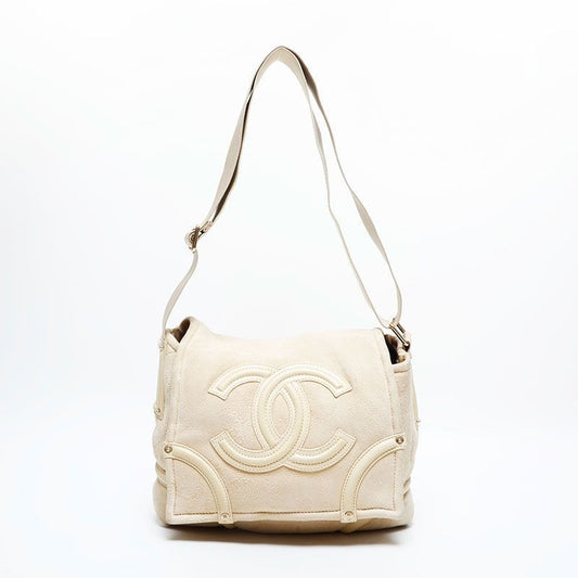 Chanel Shoulder Bag Suede CC Logo Flap Chain