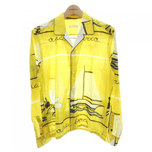 Prada Shirt Brown Navy Yellow