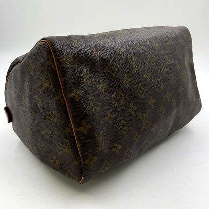 Louis Vuitton Speedy 30 Monogram Leather X PVC Brown Handbag Gold N41370