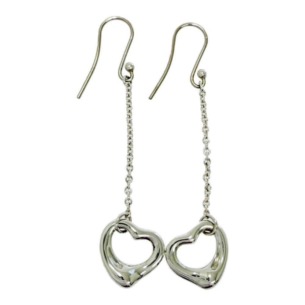 Tiffany & Co Silver Open Heart Hook Earrings 925 Engraved