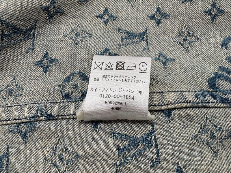 2254 Louis Vuitton Baseball Shirt Hdd92wall Monogram Denim Short Sleeve S Size