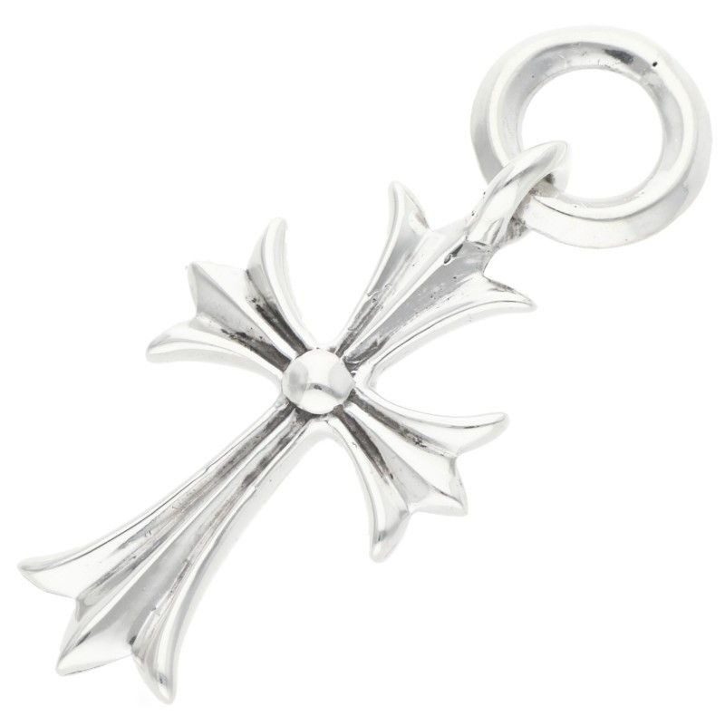 Chrome Hearts Tiny CH Cross Vintage Charm Silver Necklace Top