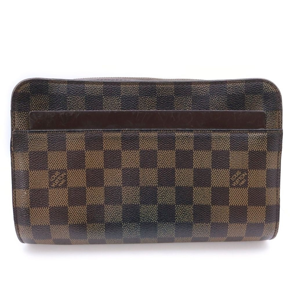 Louis Vuitton Damier Saint Second Case Pouch Brown Leather