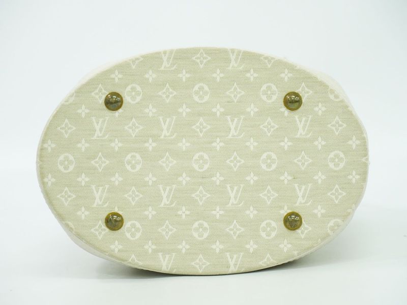 Authentic Louis Vuitton LV Bucket PM Monogram Mini Lin Shoulder Bag Tote Bag