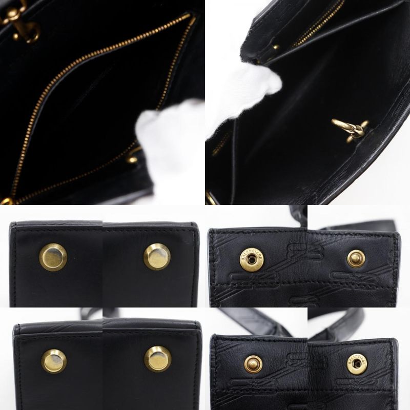 Balenciaga Hardware Bbmonogram 714187 Leather Black Unisex Handbag