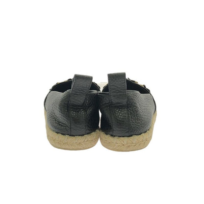 Louis Vuitton Ma1106 Espadrilles Monogram Flower Leather Slip-on Black 36