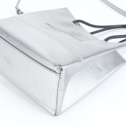 Balenciaga Shopping Tote XXS Leather 2WAY Shoulder Bag Crossbody Silver 597858