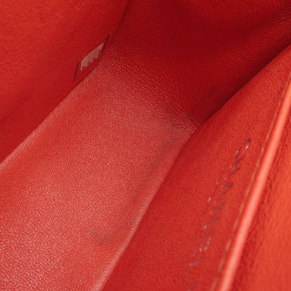 Chanel Shoulder Bag Mini Matelasse Chain Shoulder Lambskin Red Silver Hardware