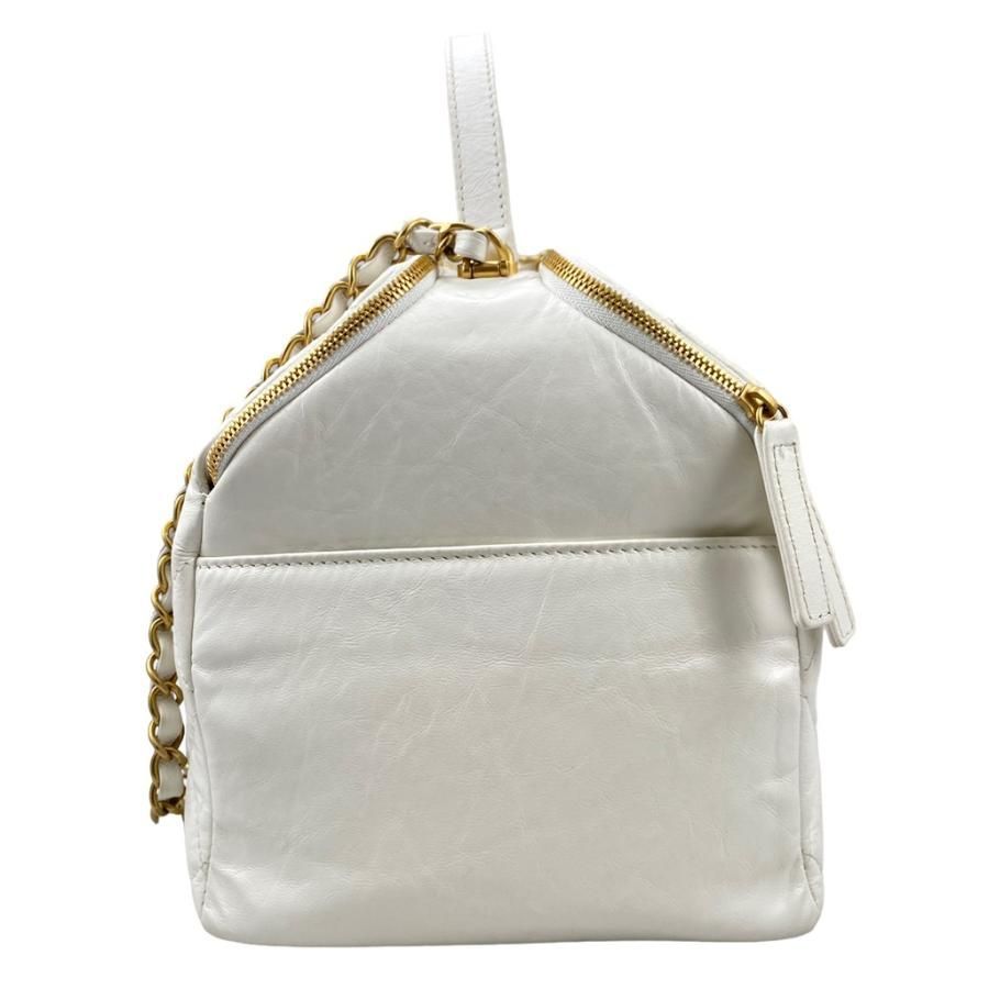 Chanel As3740 Beau Ring Bag Calf Handbag Shoulder Bag Random Plate White Gold