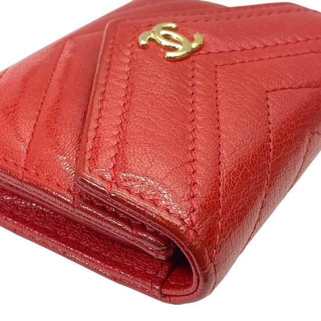 Chanel Chevron V Stitch Coin Case Coin Case Coin Purse Compact Wallet Mini