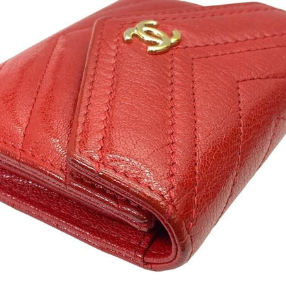 Chanel Chevron V Stitch Coin Case Coin Case Coin Purse Compact Wallet Mini