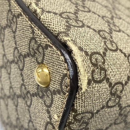 Gucci Handbag - 409534 Dark Brown And Beige Leather