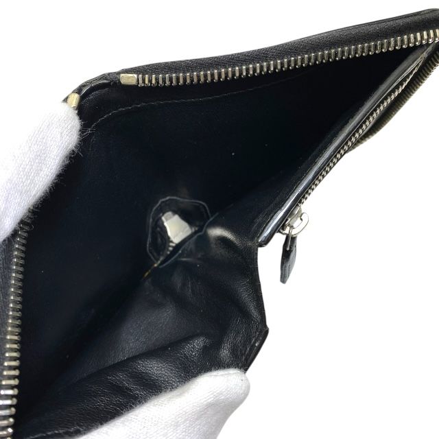 Saint Laurent Paris 505933 Fold Wallet Compact Wallet Round Zipper Leather