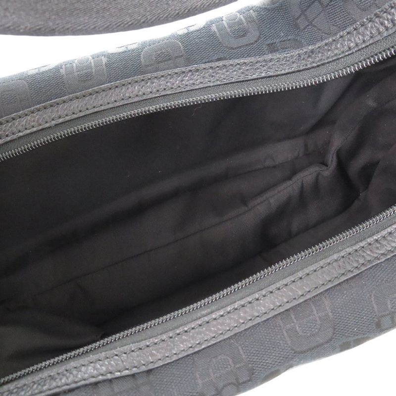 Gucci Horsebit Pattern 211523 Canvas Black Shoulder Bag Black 1563 Gucci