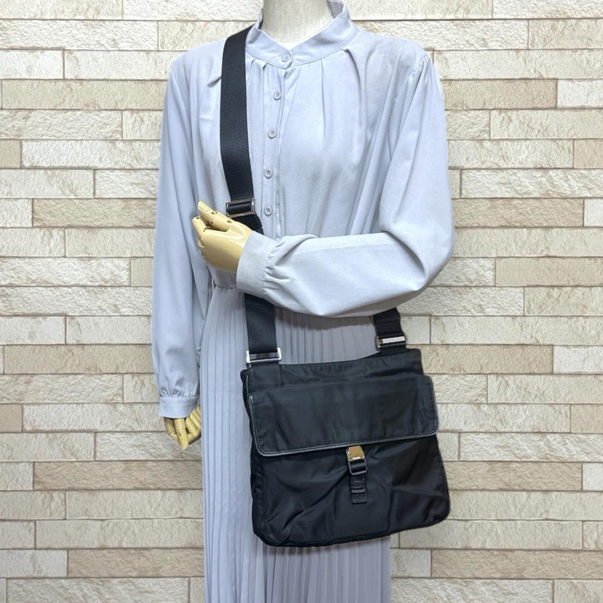 Prada Shoulder Bag Nylon Black Nero — view 2